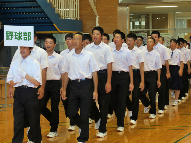 全県少年野球・吹奏楽コンクール全県大会激励会の様子1