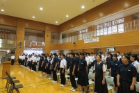 １学期終業式、エレイン先生とのお別れ会