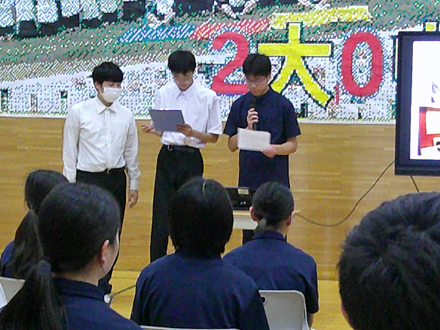３年修学旅行発表会の様子1