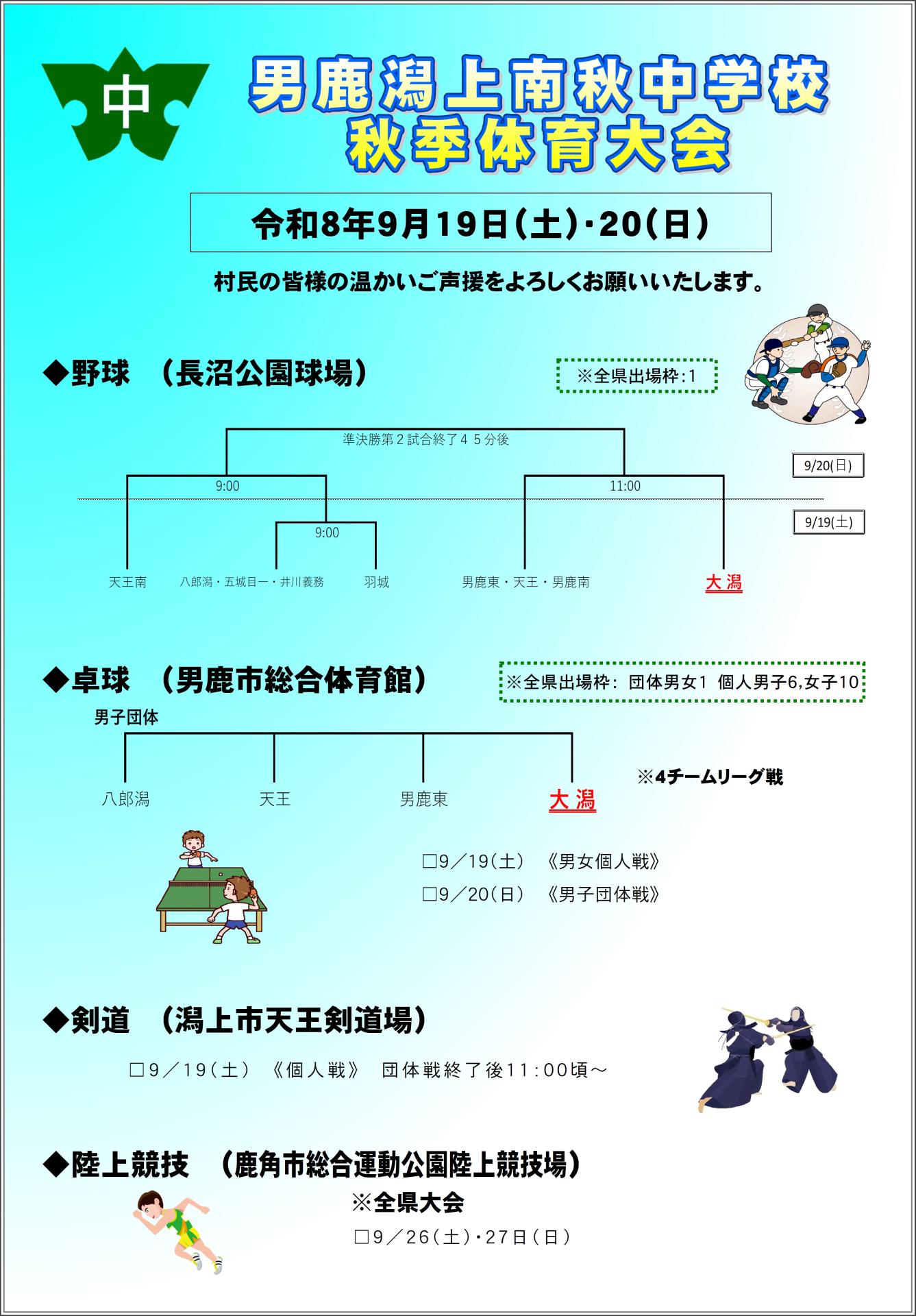 市郡秋季体育大会組合せ