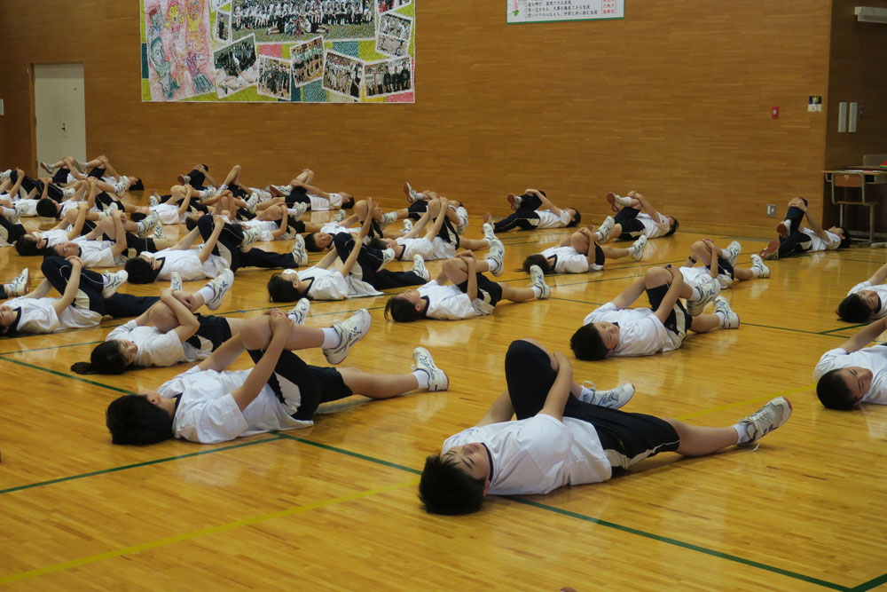 ストレッチ集会の様子